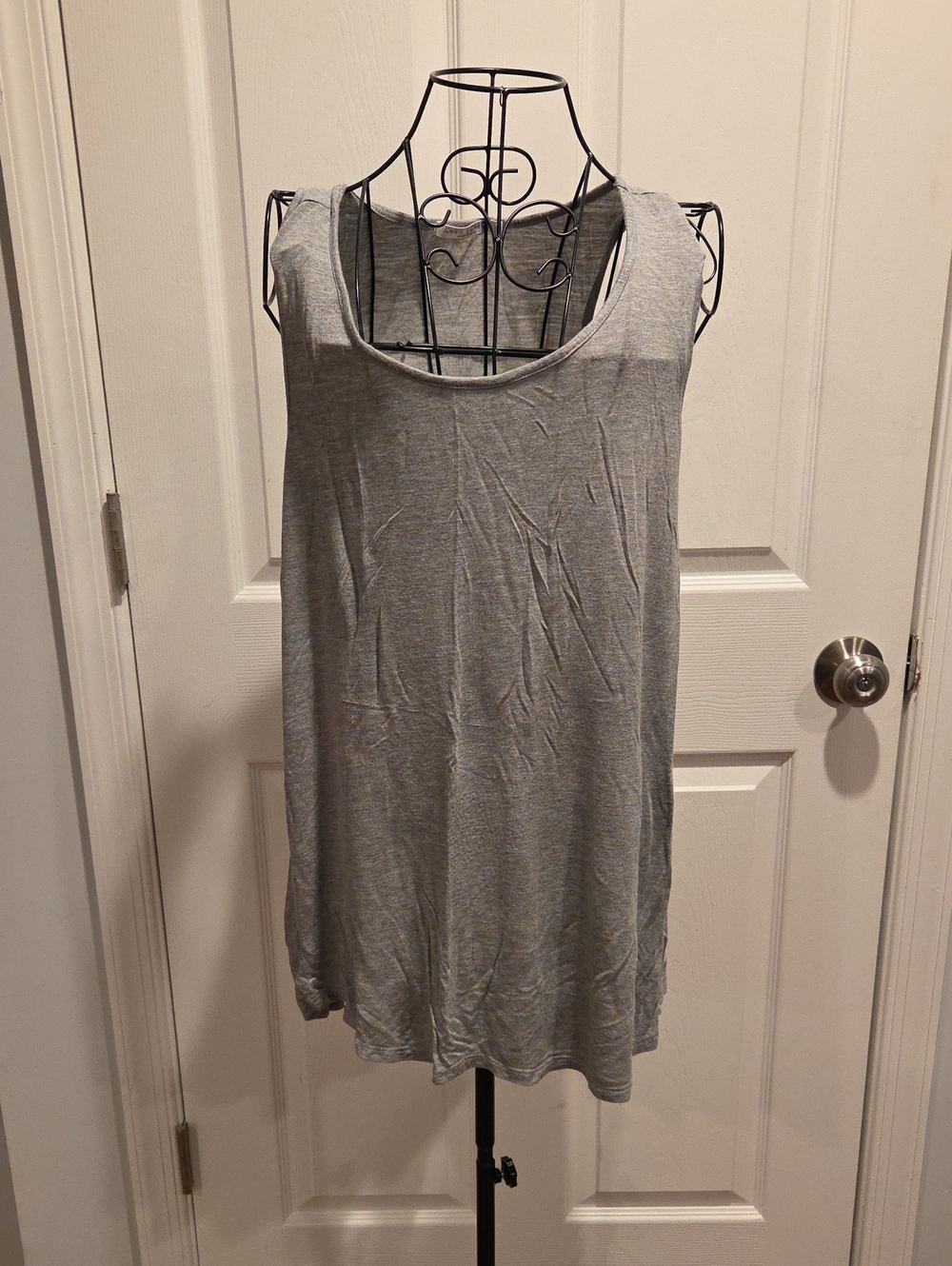 Chris & Carol Gray Scoop Neck Tank Top